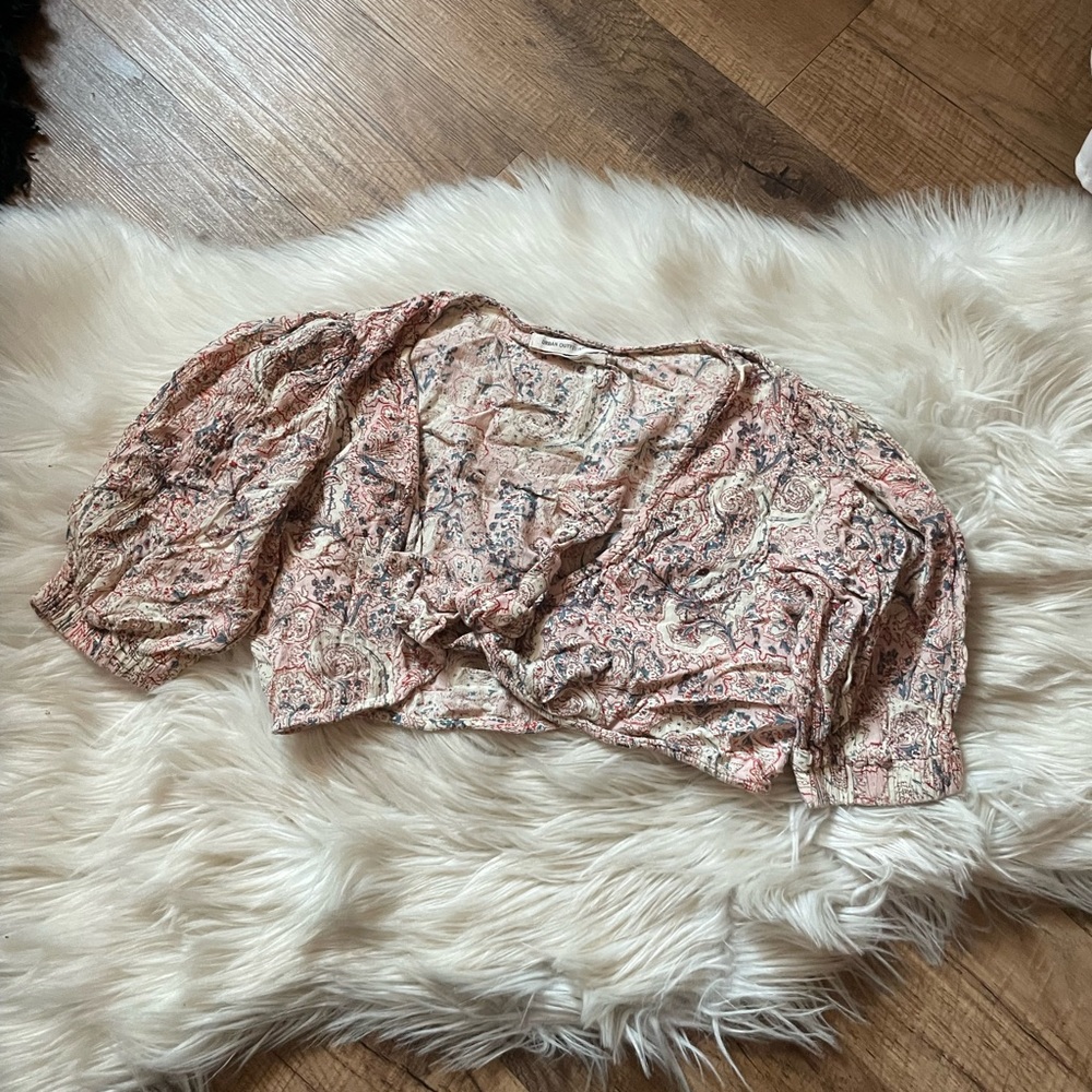 Urban Outfitters | Tilly PaisleyTie Front Blouse